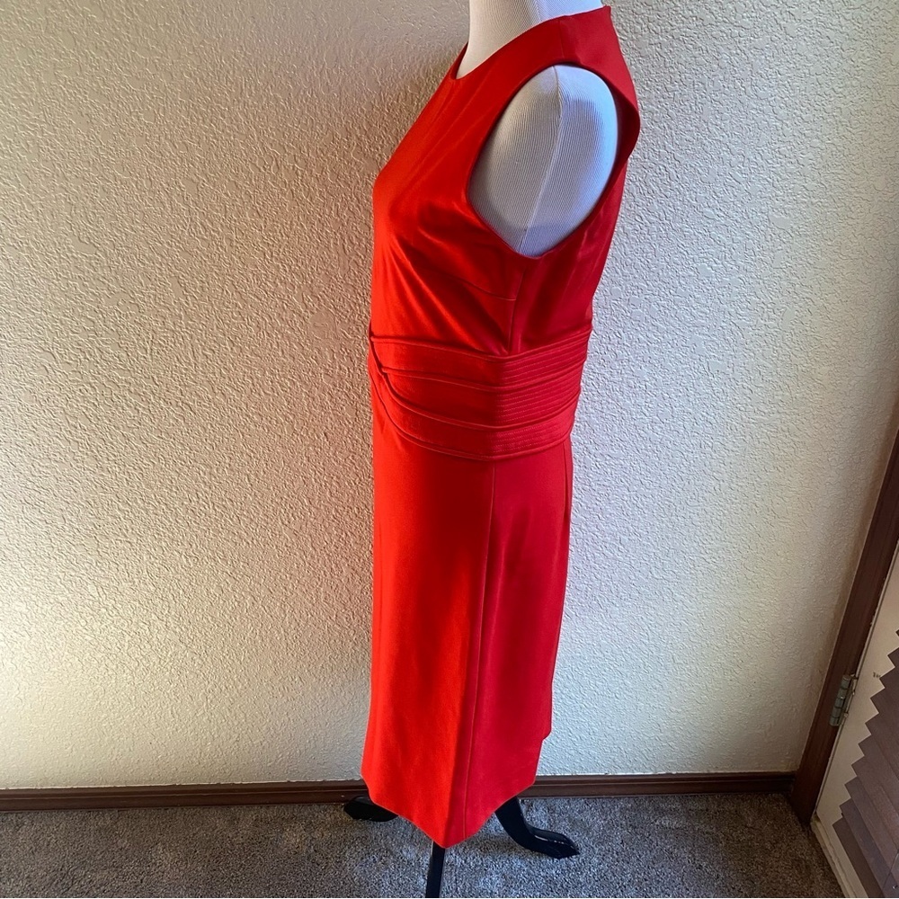 Diane Von Furstenberg Evita Sheath Dress Bright Red Above Knee Sleeveless: 10 - Picture 3 of 12